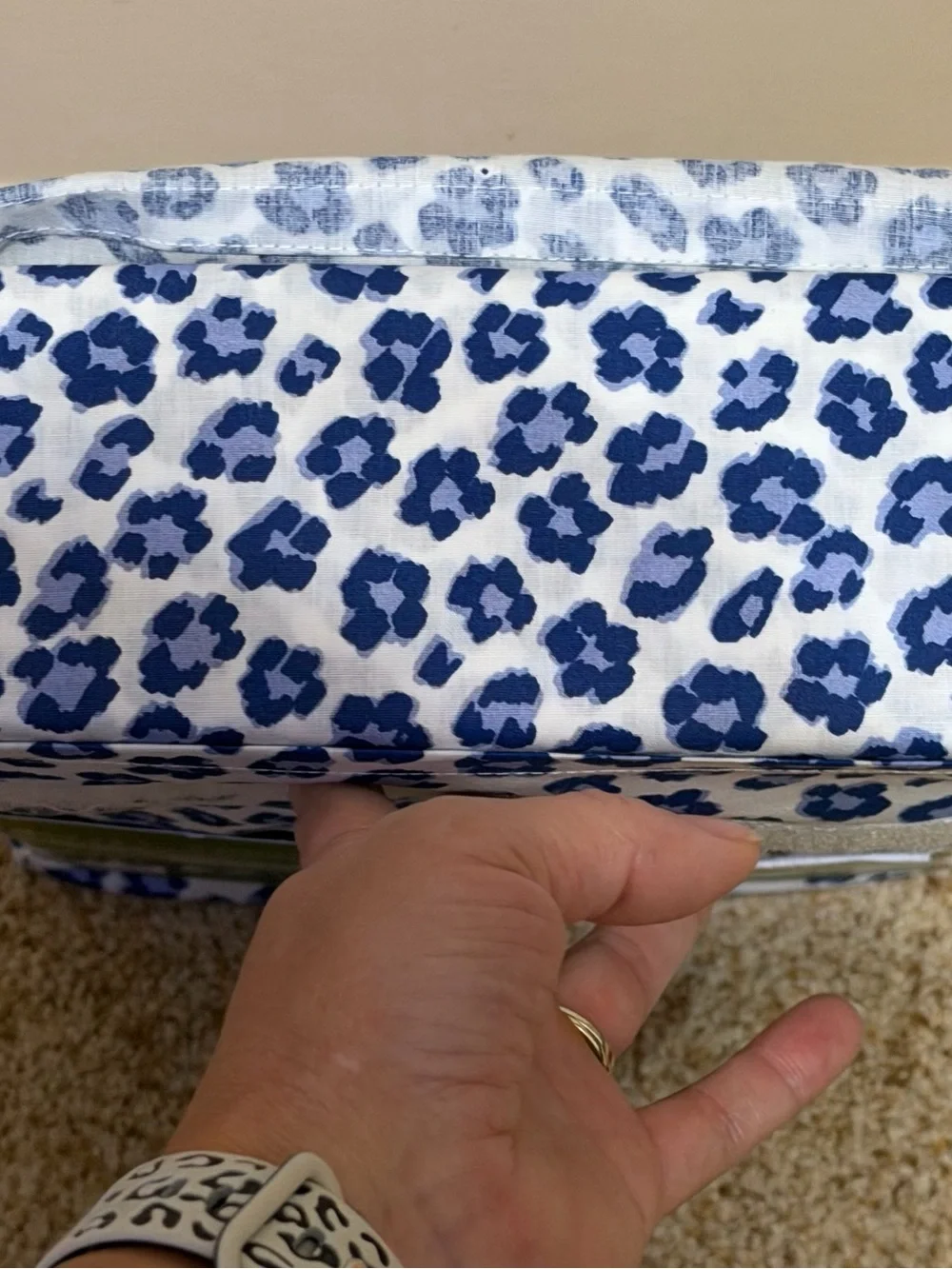 kate spade Navy and White Leopard Print Full Sheet Set